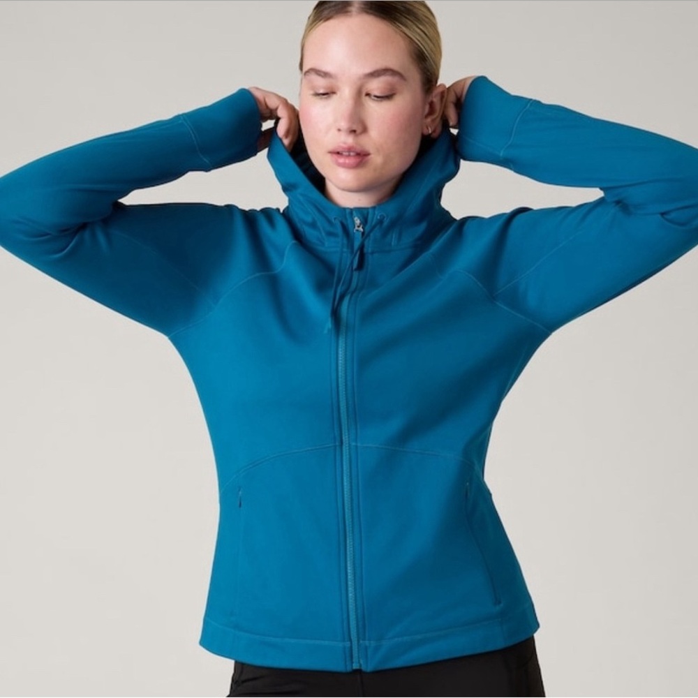 Athleta Unstoppable Full Zip Lapis Blue Sweatshirt Size Small Jacket Hoodie